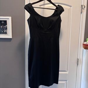 White House Black market black cocktail dress midi size 8